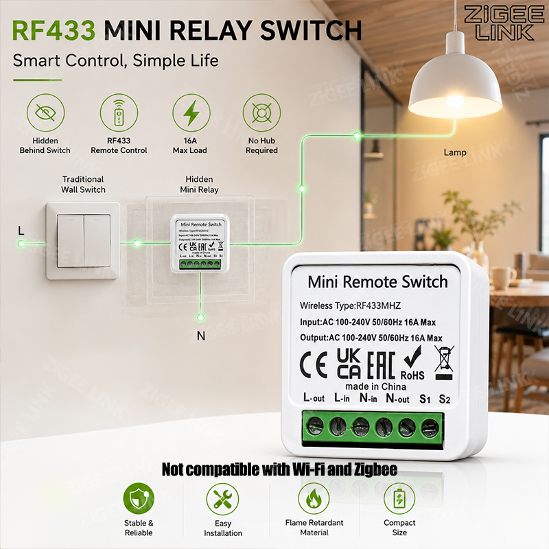 RF433MHz 16A Mini Smart Relay  - Diy Home Automation System recensie en prijs